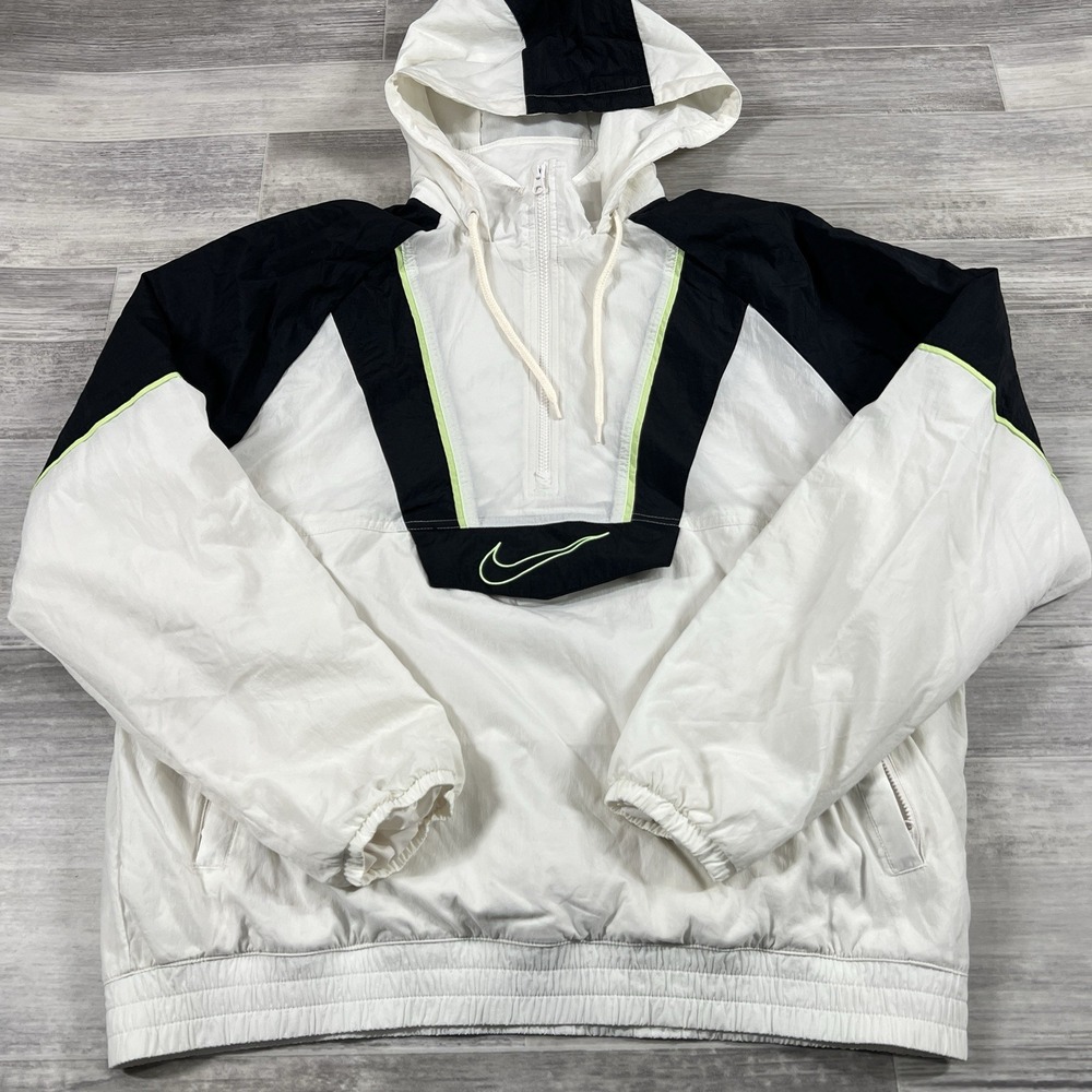 Nike Men's Large Woven Basketball Jacket-Phantom/Black/Lime Blast FB7113-030 NEW